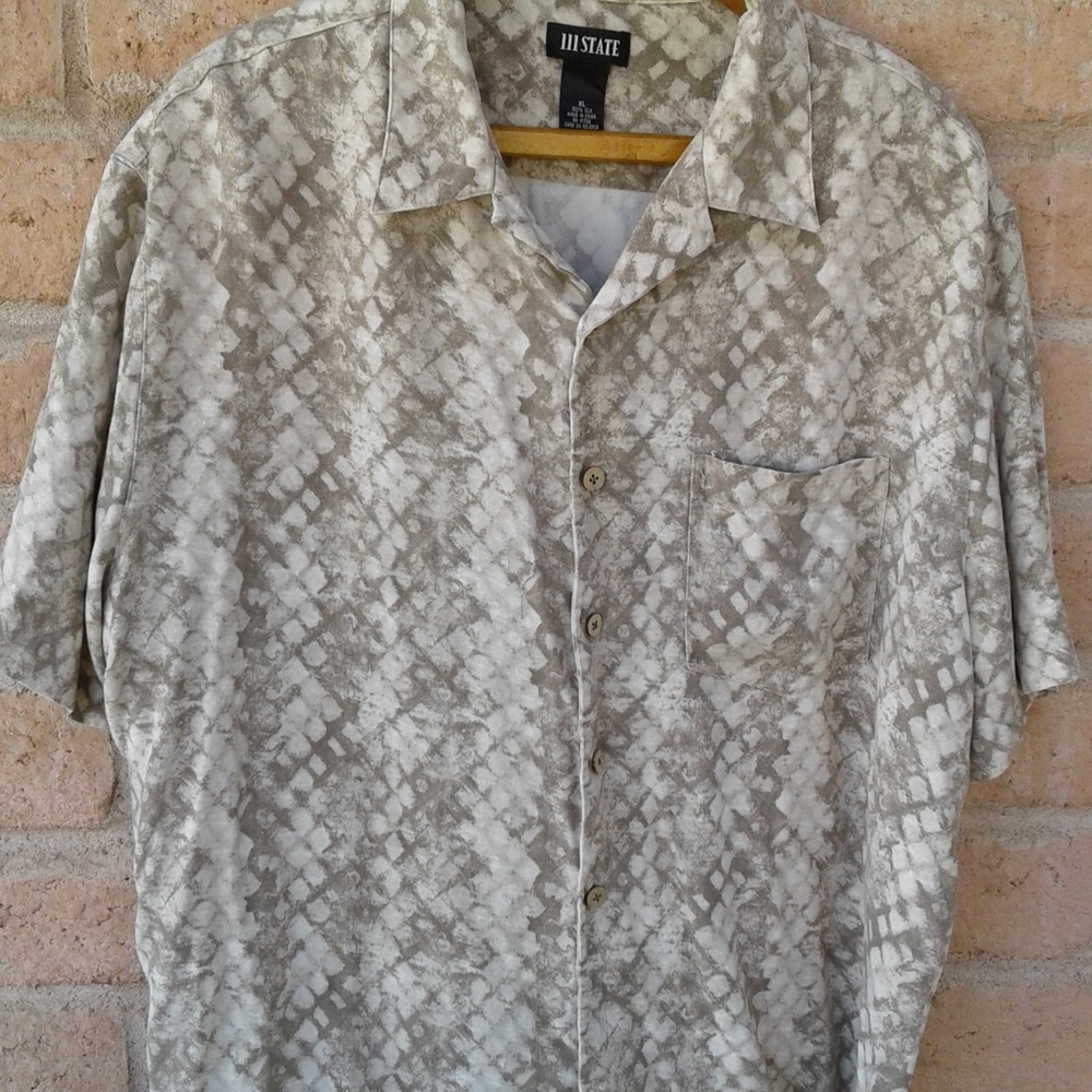 111 State 100 % silk Men's Dress shirt